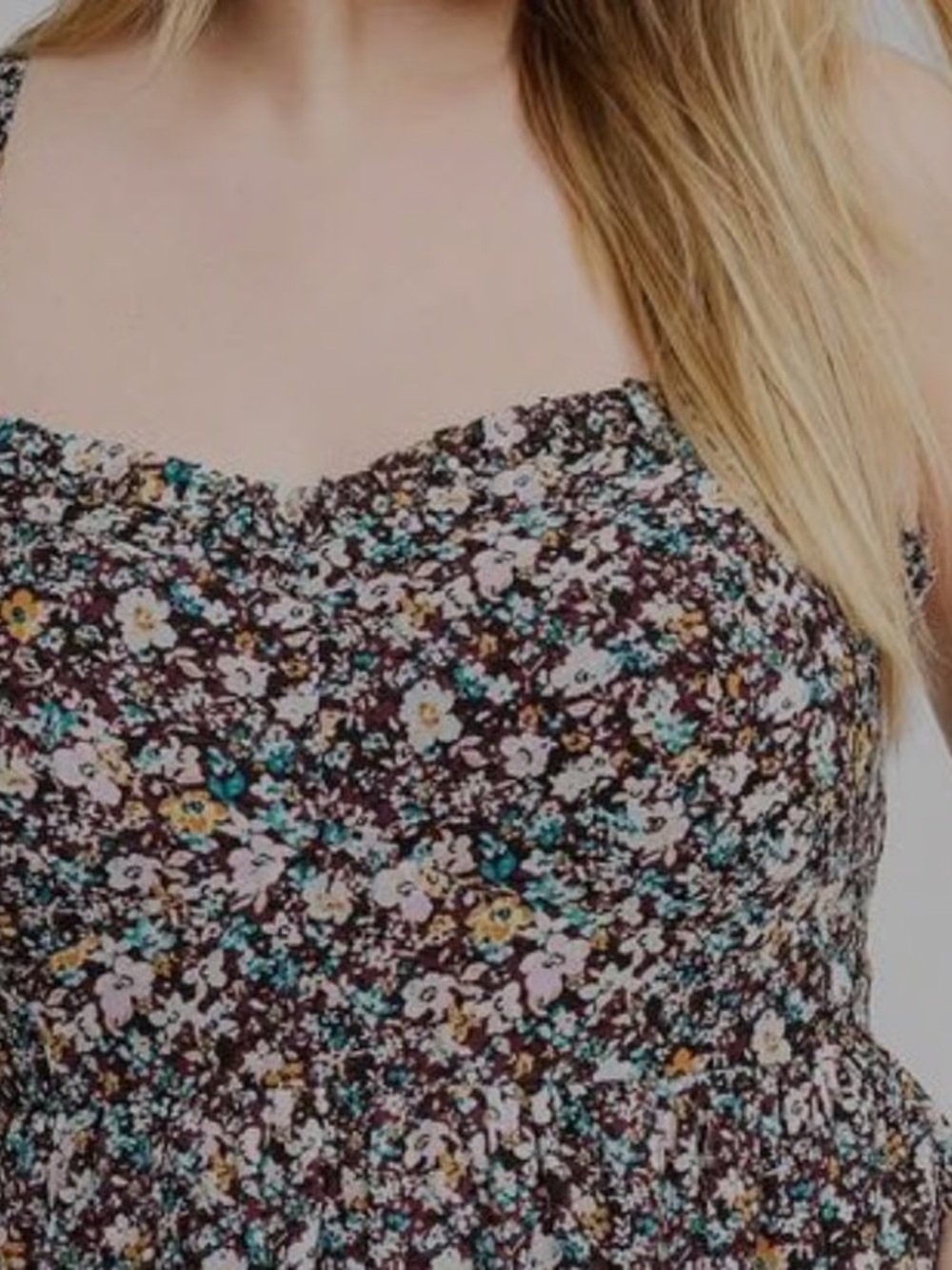 Torrid Chiffon Sleeveless Tiered Floral Midi Dress Size 1 - Picture 12 of 15
